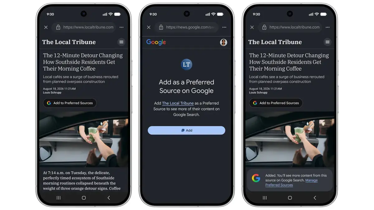 Google lansează opțiunea „surse preferate” pentru căutări personalizate