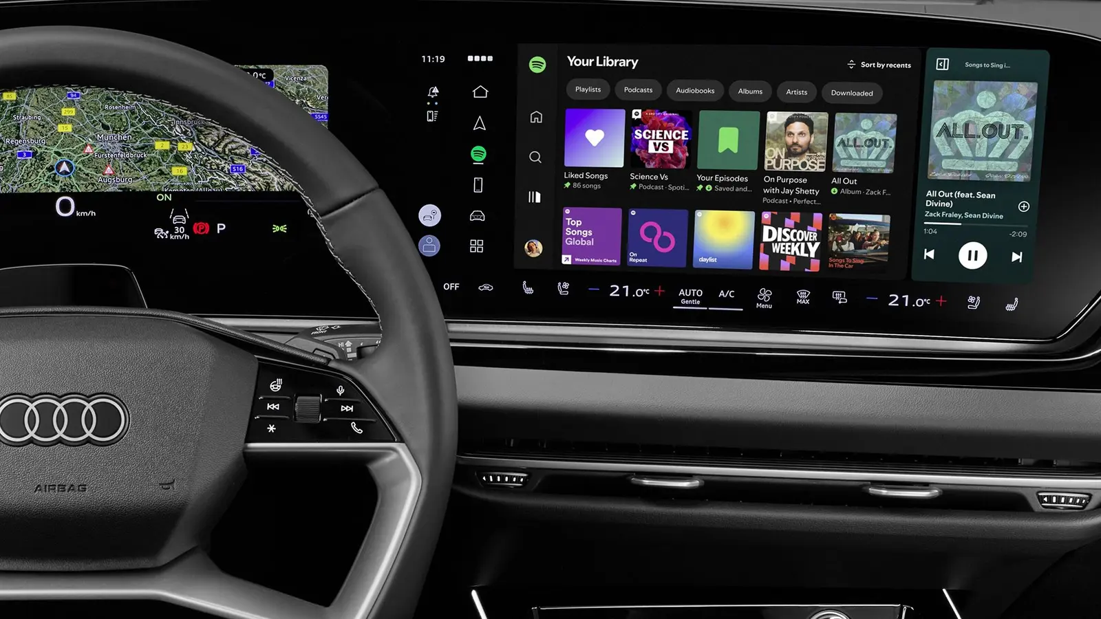 Audi lansează prima aplicație nativă Spotify pentru mașini