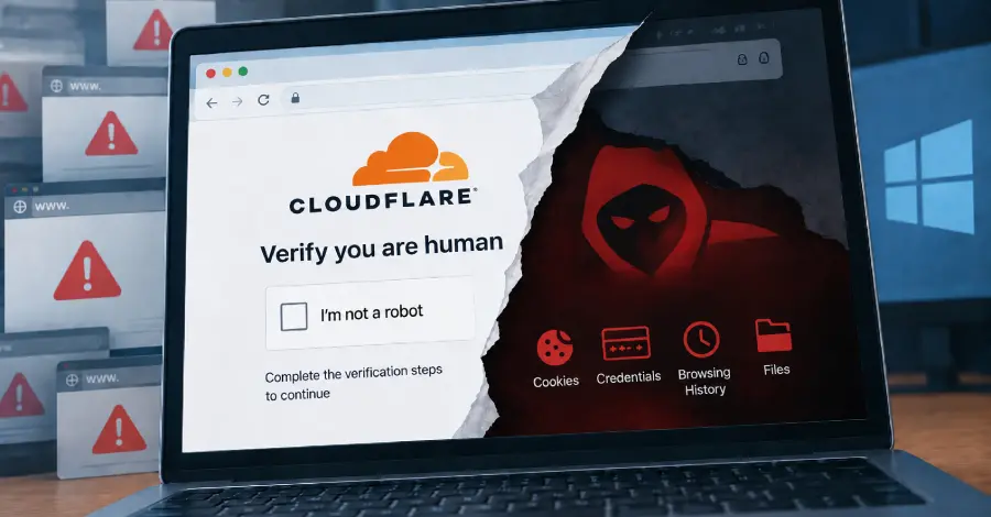Site-uri compromise distribuie troianul LunexStealer prin verificări false Cloudflare