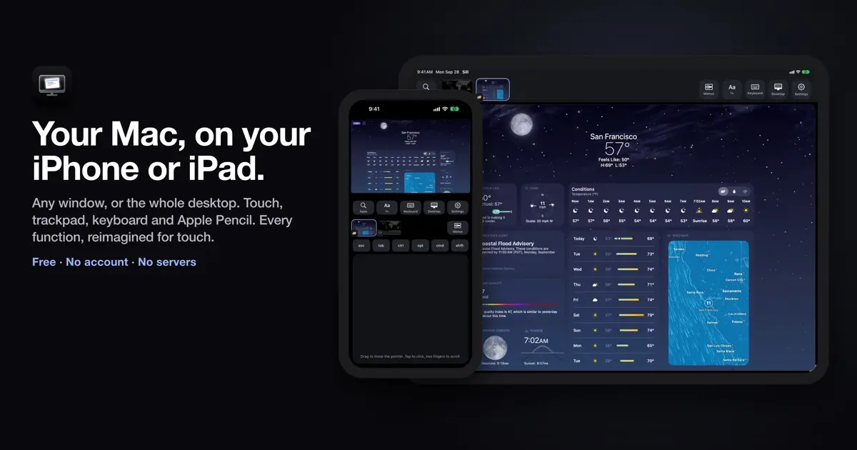controlează Mac-ul de pe iPhone și iPad în timp real